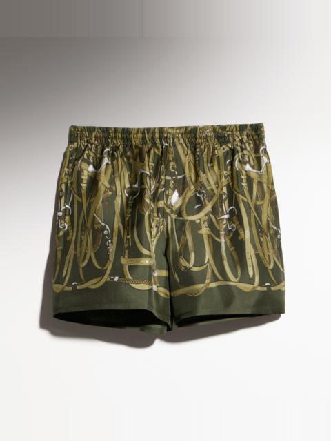 GUCCI Printed silk twill shorts