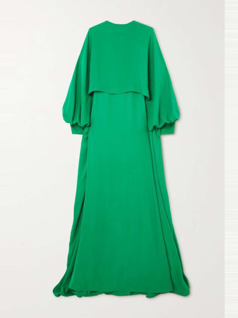 Valentino Cape-effect silk crepe de chine gown