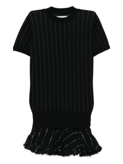sacai tweed-knit ruffle dress