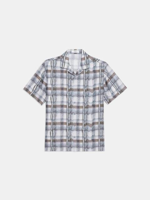 Theory Camp Shirt in Feather Check
