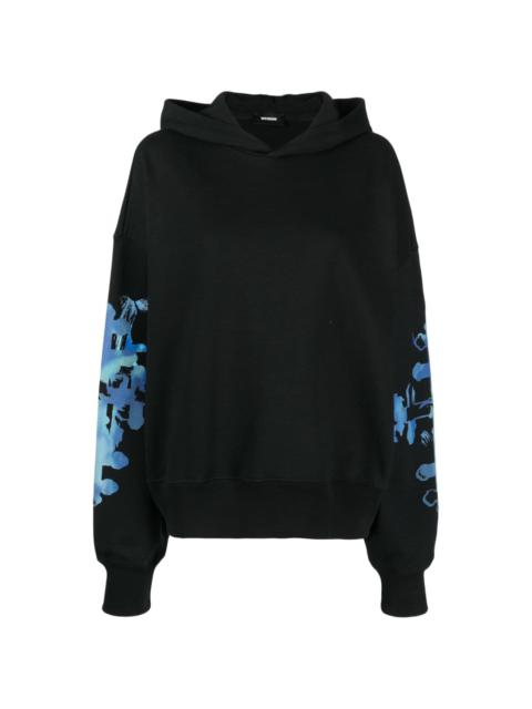 graphic-print cotton hoodie