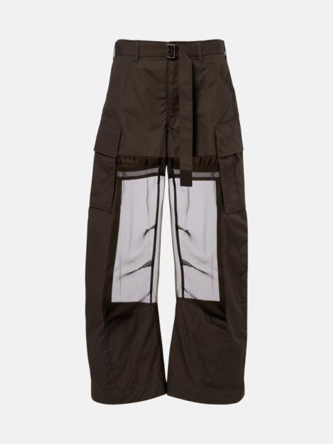 sacai Paneled cotton cargo pants