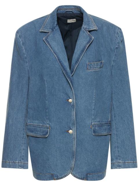 Denim oversized single breasted blazer