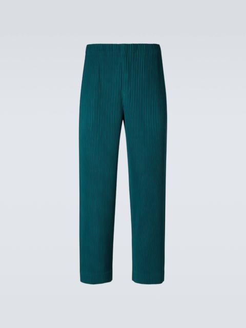 Color Pleats straight pants