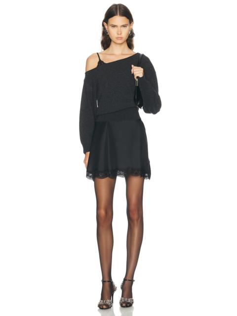 Alexander Wang Pre-Styled Slip Dress With Cut Neckline Long Sleeve Sweater