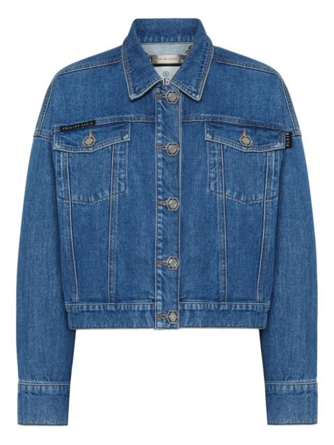 PHILIPP PLEIN Crystal Fringes denim jacket
