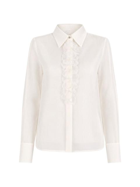 Max Mara embroidered silk-organza shirt