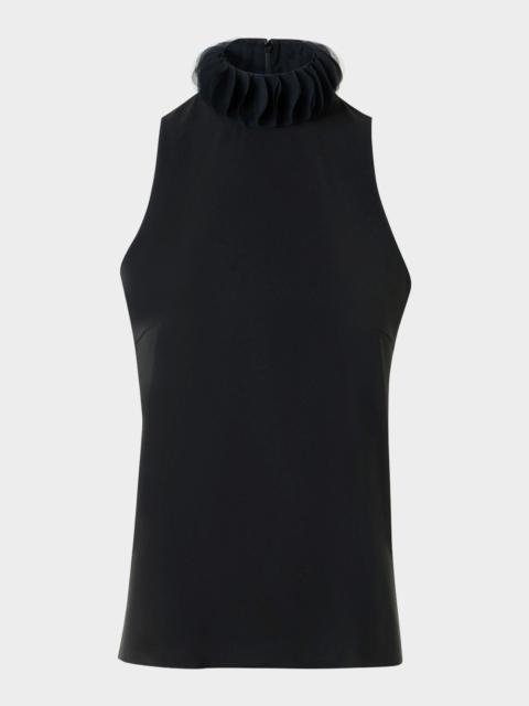 AKRIS Sculptural Ruffle-Neck Blouse