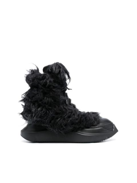 Rick Owens DRKSHDW Abstract faux-fur side-zip sneakers