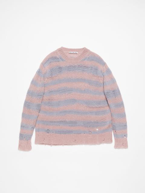 Distressed stripe jumper - Dusty pink / lilac