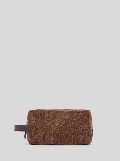 Etro SMALL NYLON POUCH WITH HANDLE AND ARNICA MOTIF