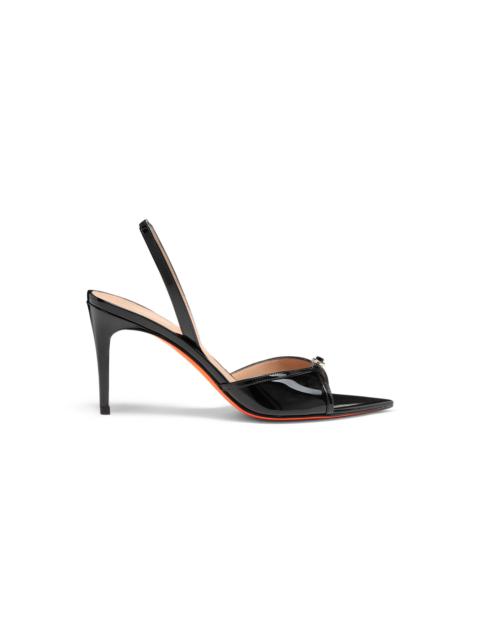 Santoni Women's black patent leather high-heel sandal
