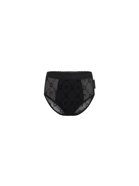 Moonogram Mesh Flock Brief