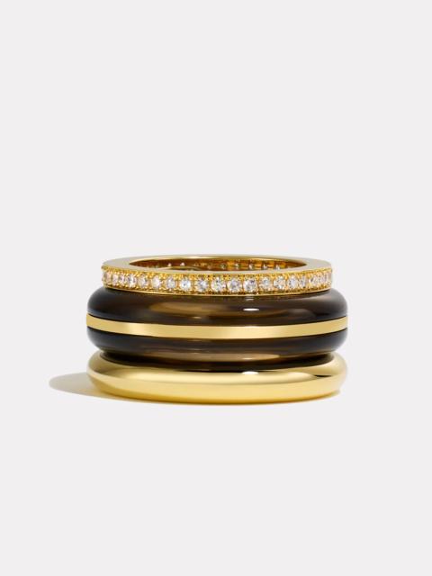 By Pariah Stack_Classic Ring Stack | Smokey Quartz
