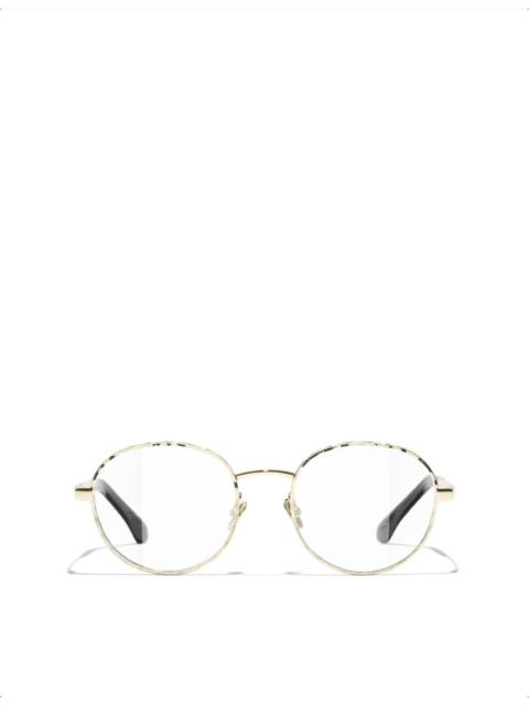 CHANEL CH2225 Round-Frame Metal Optical Glasses