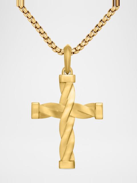 DAVID YURMAN DY Helios Cross Pendant in 18K Gold, 36mm