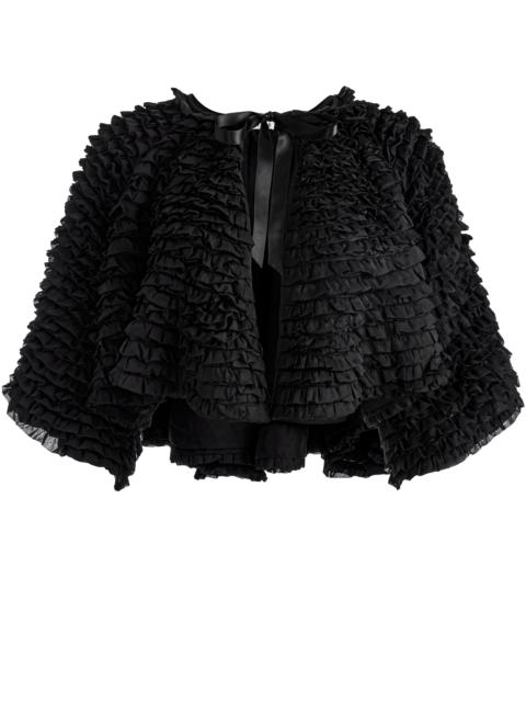 Alice + Olivia LOREE RUFFLE TIE FRONT CROPPED JACKET