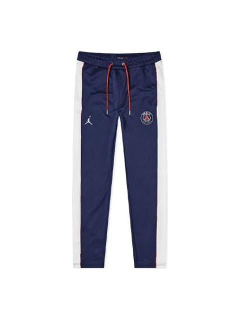 Air Jordan Paris Saint-Germain Side Contrasting Colors Zipper Soccer/Football Sports Pants Blue DB65