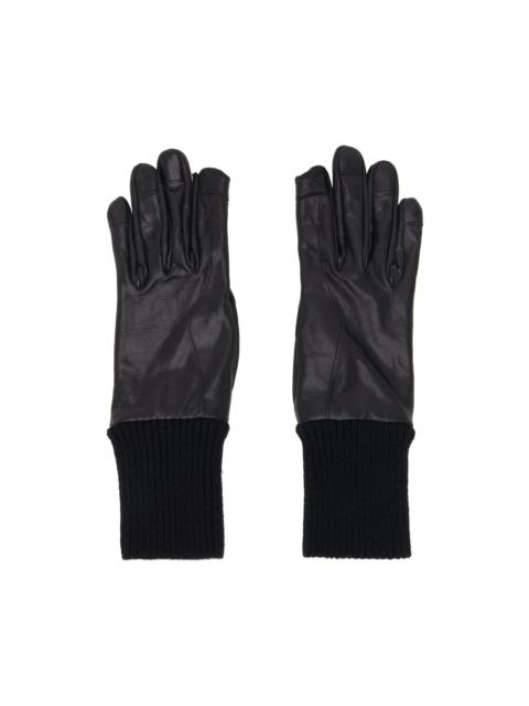 Rick Owens Black Runway Short Ribcuff Gloves