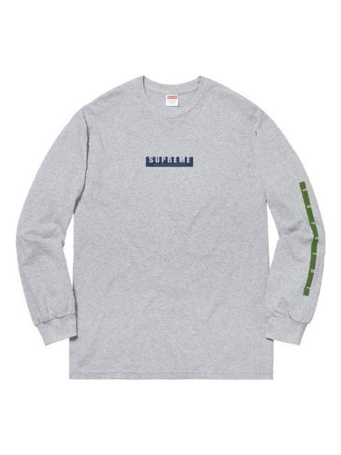 Supreme FW18 1994 LS Tee Heather Grey Logo Tee SUP-FW18-057