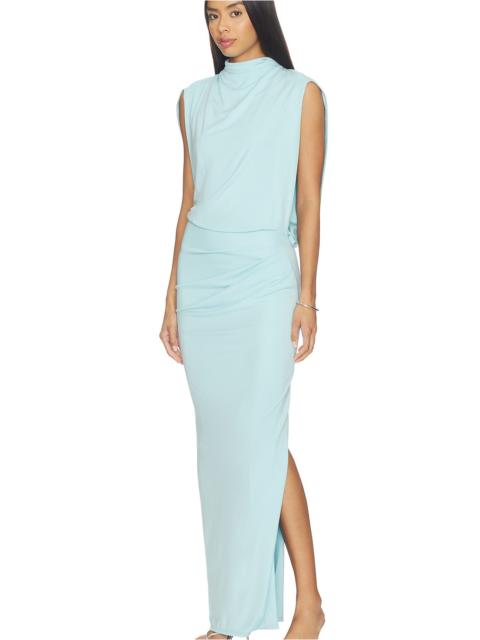 SIMKHAI Vale Draped Jersey Midi Dress
