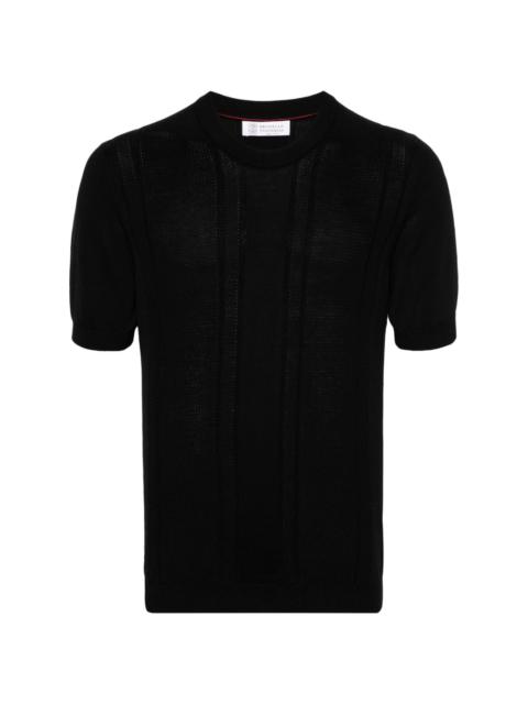 waffle-knit cotton T-shirt