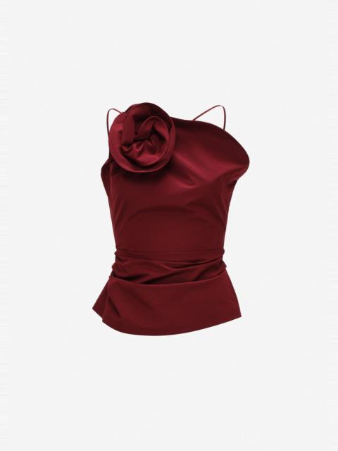 MAGDA BUTRYM Rose one-shoulder top in red