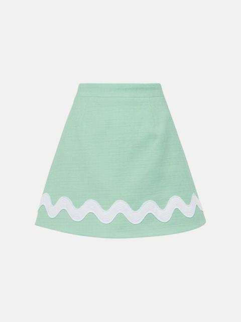 PATOU High-rise cotton-blend tweed miniskirt