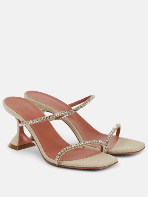 Gilda Glass 70 embellished canvas sandals