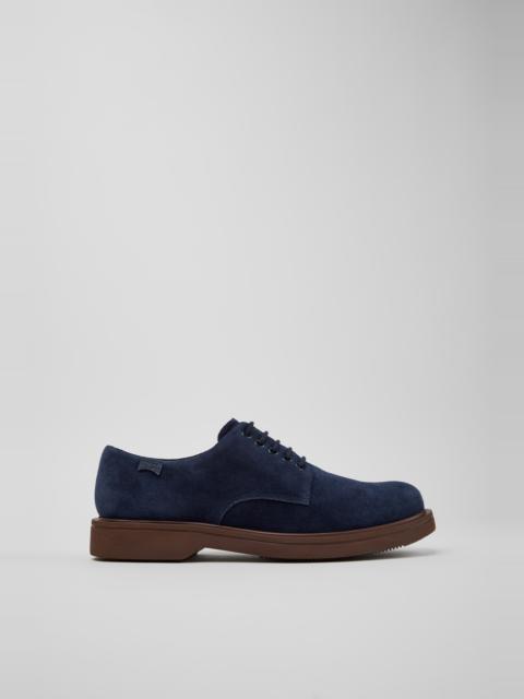 CAMPER Norman Blue Suede Leather Shoes for Men.