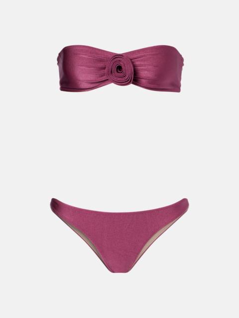 ADRIANA DEGREAS Floral-appliqué bikini