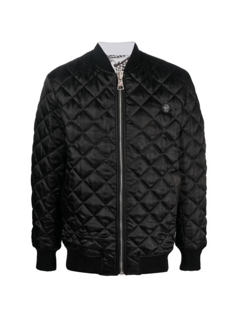 reversible quilted bomber jacket