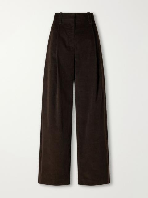 Brunello Cucinelli Cotton-blend corduroy wide-leg pants Brown