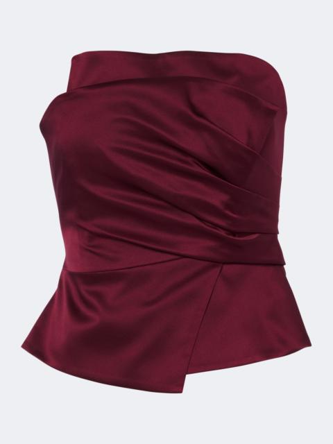 THE SEI Draped silk satin corset top