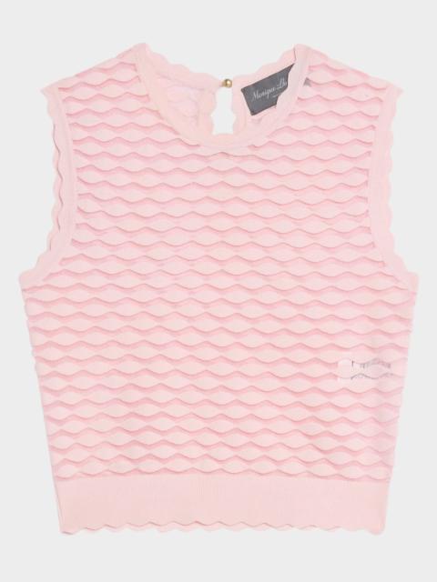 Monique Lhuillier Scallop Knit Corp Tank Top