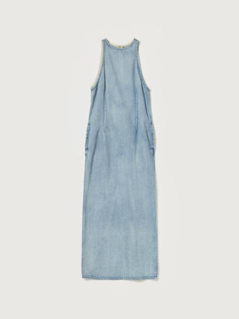 AURALEE FADED SELVEDGE LIGHT DENIM DRESS