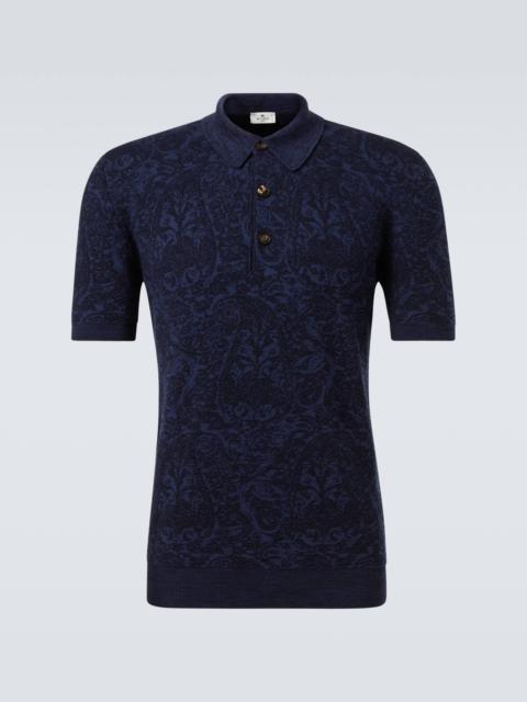 Etro Cotton and wool-blend jacquard polo sweater