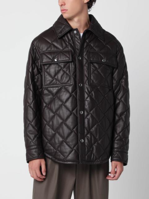 Bottega Veneta Brown quilted leather shirt jacket