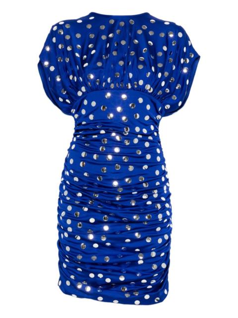 David Koma ruched embellished miid dress