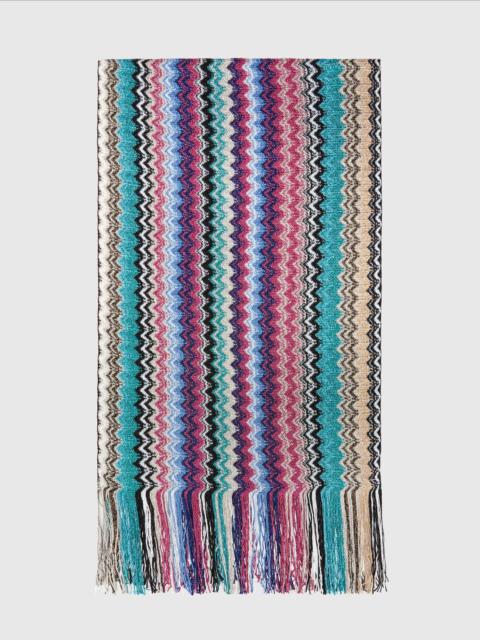 Missoni Viscose blend scarf with chevron pattern and fringes