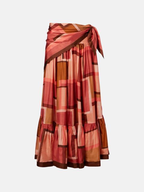 Zimmermann Como printed silk maxi skirt
