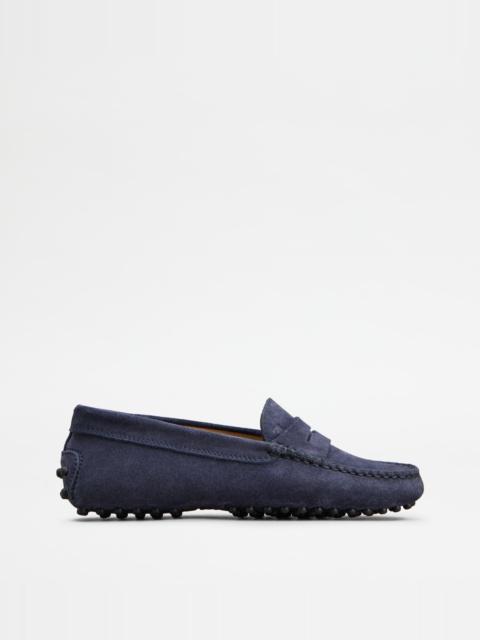 JUNIOR GOMMINO DRIVING SHOES IN SUEDE - BLUE