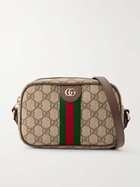 GUCCI Ophidia Mini Webbing And Leather-trimmed Printed Coated-canvas Shoulder Bag
