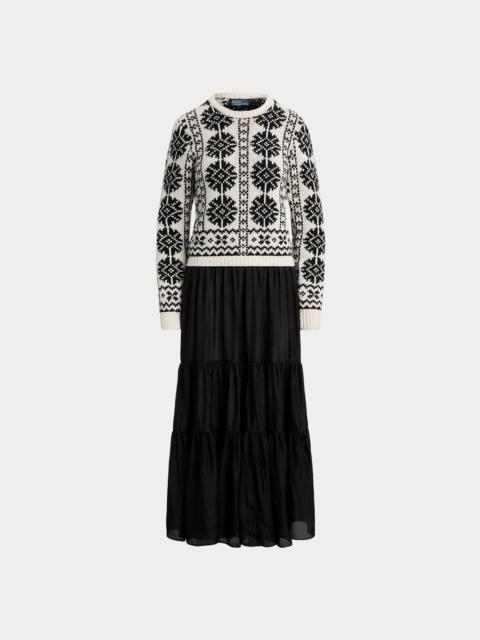 Polo Ralph Lauren Knit-Bodice Silk Tiered Dress