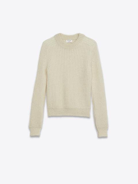 SAINT LAURENT rib-knit sweater in cashmere and mohair
