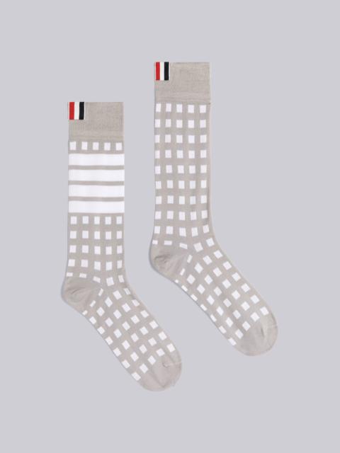 Thom Browne Gingham Jacquard 4-Bar Mid Calf Socks