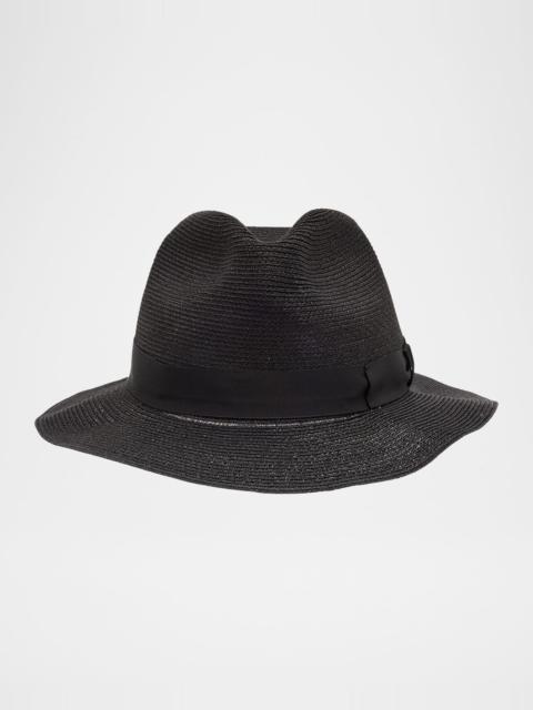 GIORGIO ARMANI Men's Jute Ribbon-Band Fedora Hat