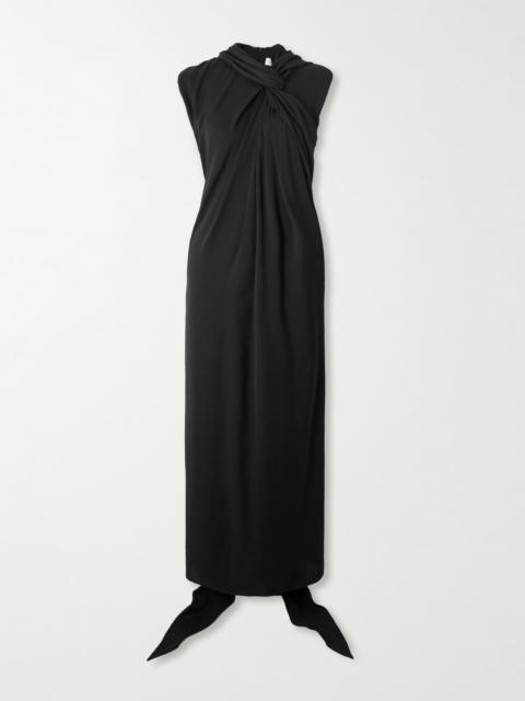 Lanvin Draped Crepe De Chine Maxi Dress