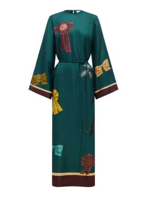 ALÉMAIS Rosette Silk Midi Dress