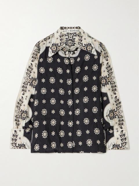 ALIX OF BOHEMIA Dana Bronco Printed Silk Shirt